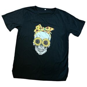 Skull & sunflower 🌻 tshirt